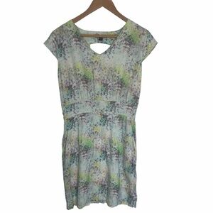 Jennifer Glasgow Cap Sleeve Light Green Multi-colour Mini Dress Size Medium